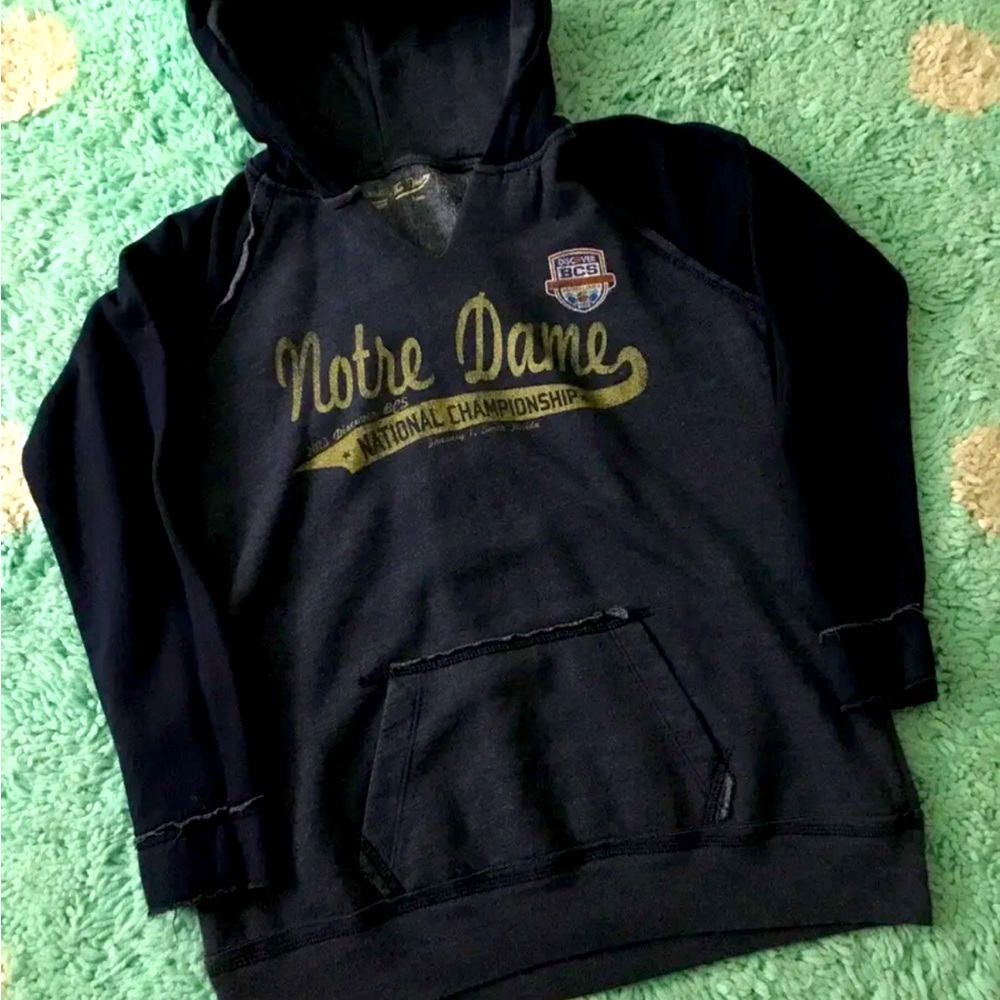 Notre Dame Sweatshirt Hoodie Women Irish National Champion Football 2013 Vintage